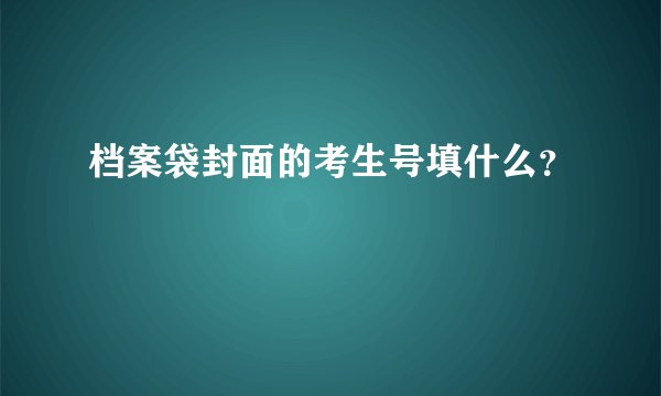 档案袋封面的考生号填什么？