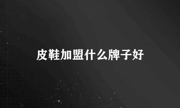皮鞋加盟什么牌子好
