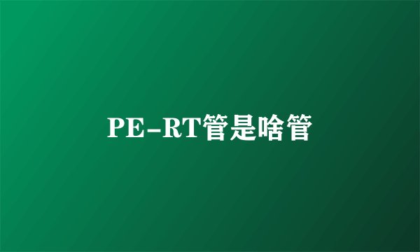 PE-RT管是啥管
