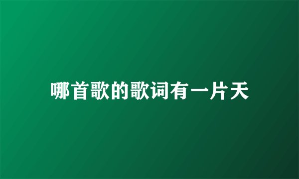 哪首歌的歌词有一片天