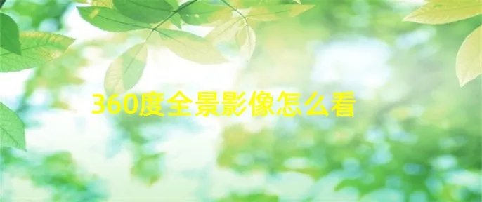360度全景影像怎么看