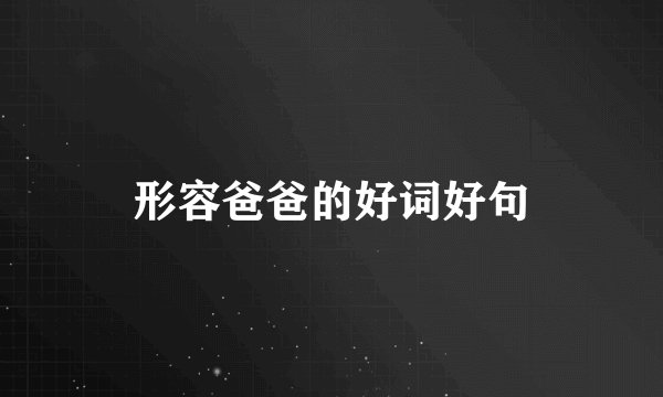 形容爸爸的好词好句