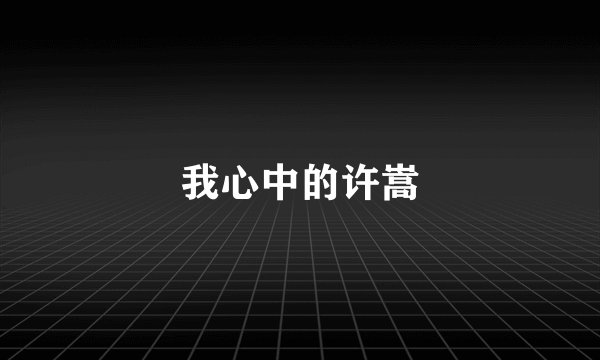 我心中的许嵩