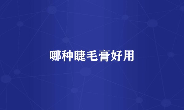 哪种睫毛膏好用