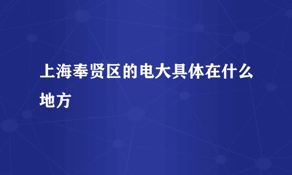 上海奉贤区的电大具体在什么地方