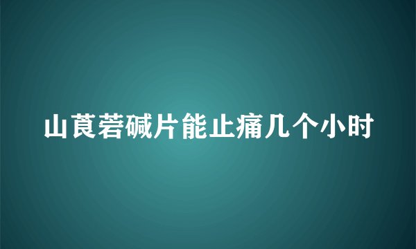 山莨菪碱片能止痛几个小时