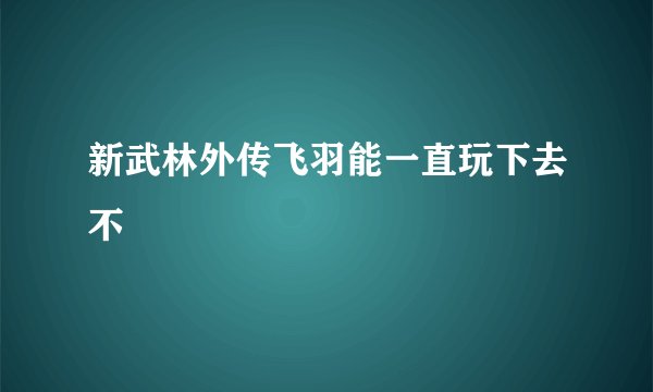 新武林外传飞羽能一直玩下去不