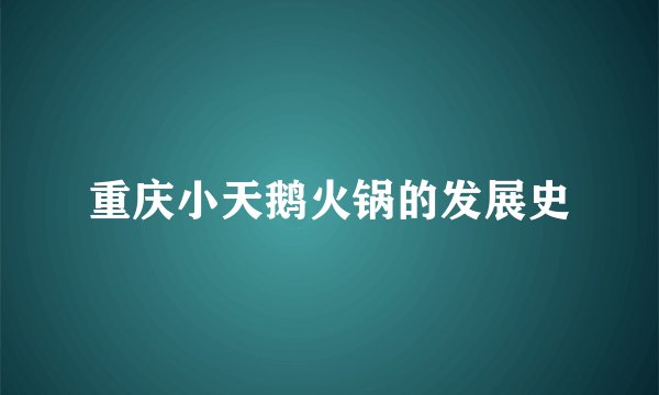 重庆小天鹅火锅的发展史