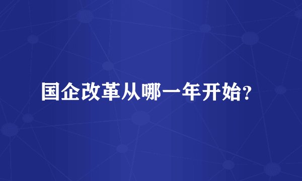 国企改革从哪一年开始？
