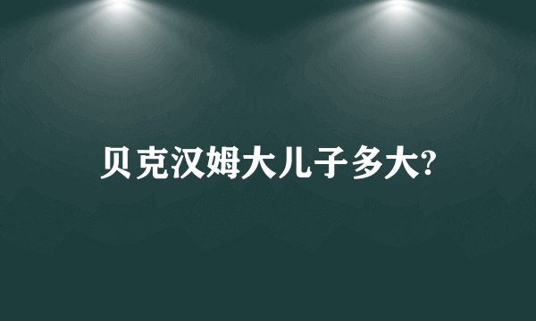 贝克汉姆大儿子多大?