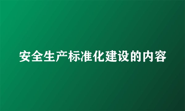 安全生产标准化建设的内容