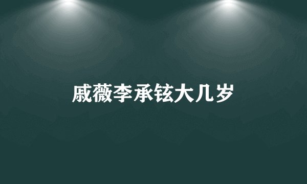 戚薇李承铉大几岁