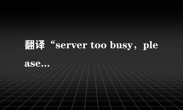 翻译“server too busy,please try again later”为中文。