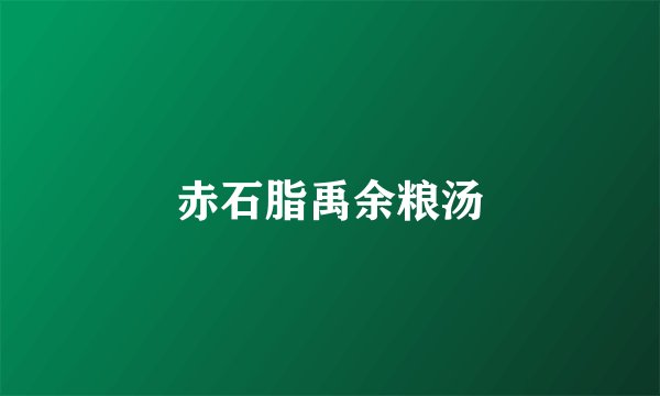 赤石脂禹余粮汤