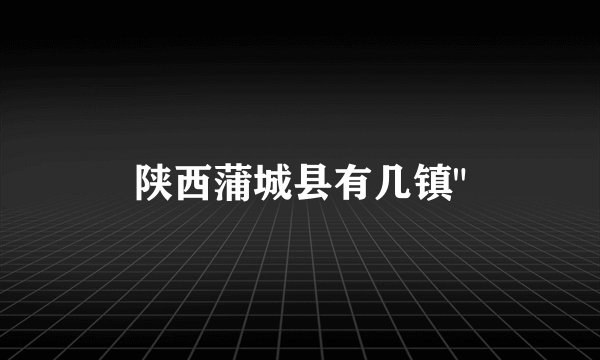 陕西蒲城县有几镇