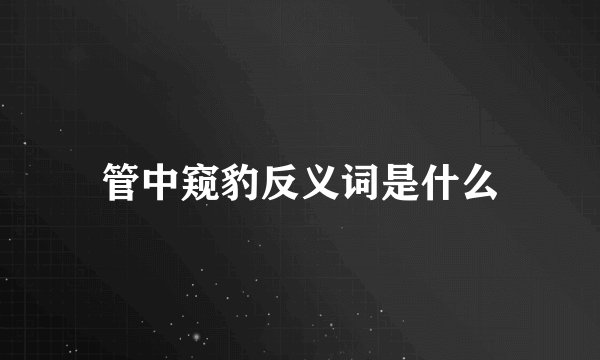 管中窥豹反义词是什么