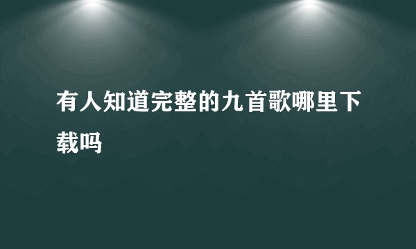 有人知道完整的九首歌哪里下载吗
