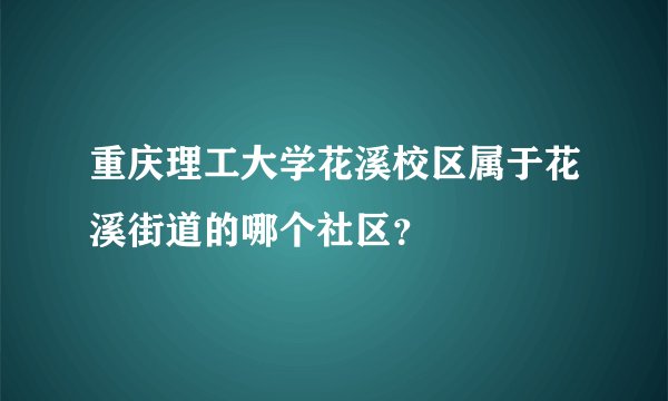 重庆理工大学花溪校区属于花溪街道的哪个社区？