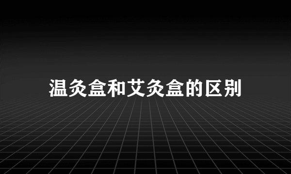 温灸盒和艾灸盒的区别