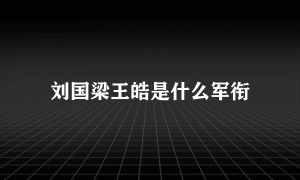 刘国梁王皓是什么军衔