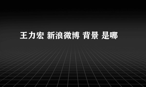 王力宏 新浪微博 背景 是哪