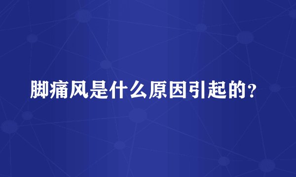 脚痛风是什么原因引起的？