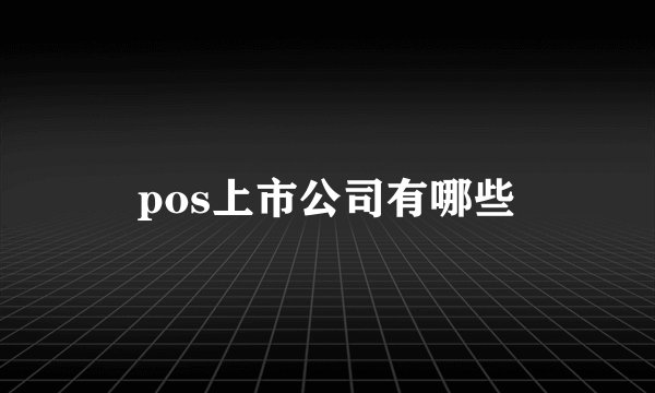 pos上市公司有哪些